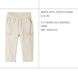 Zara kids pants with topstitch